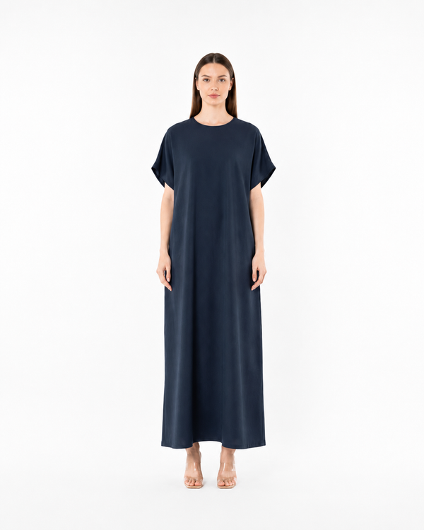 Ziva Abaya Dress – Navy Blue Crush Marble Slip