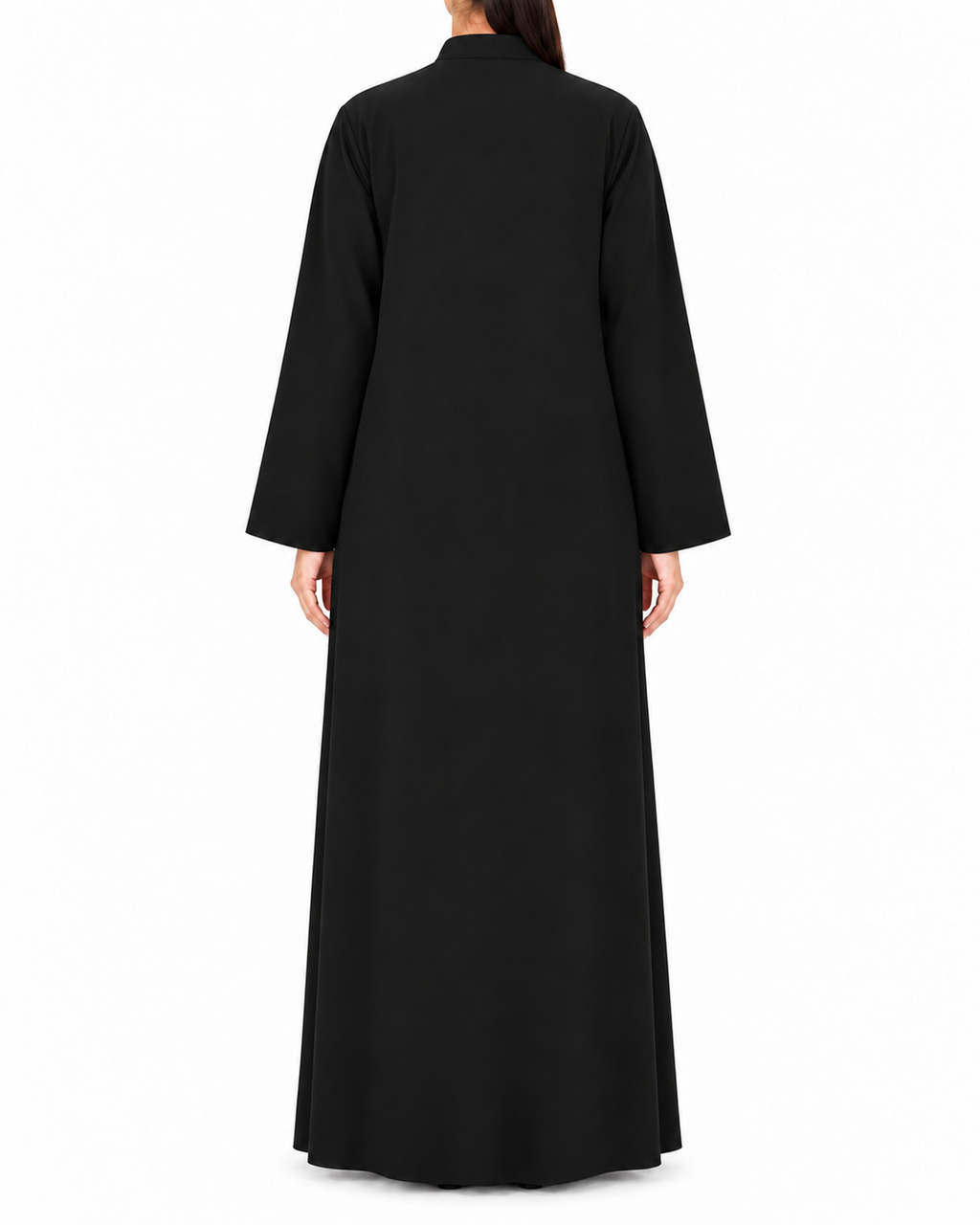Haneen – Jet Black Indonesian Crepe Princess Cut Abaya | MANHAS