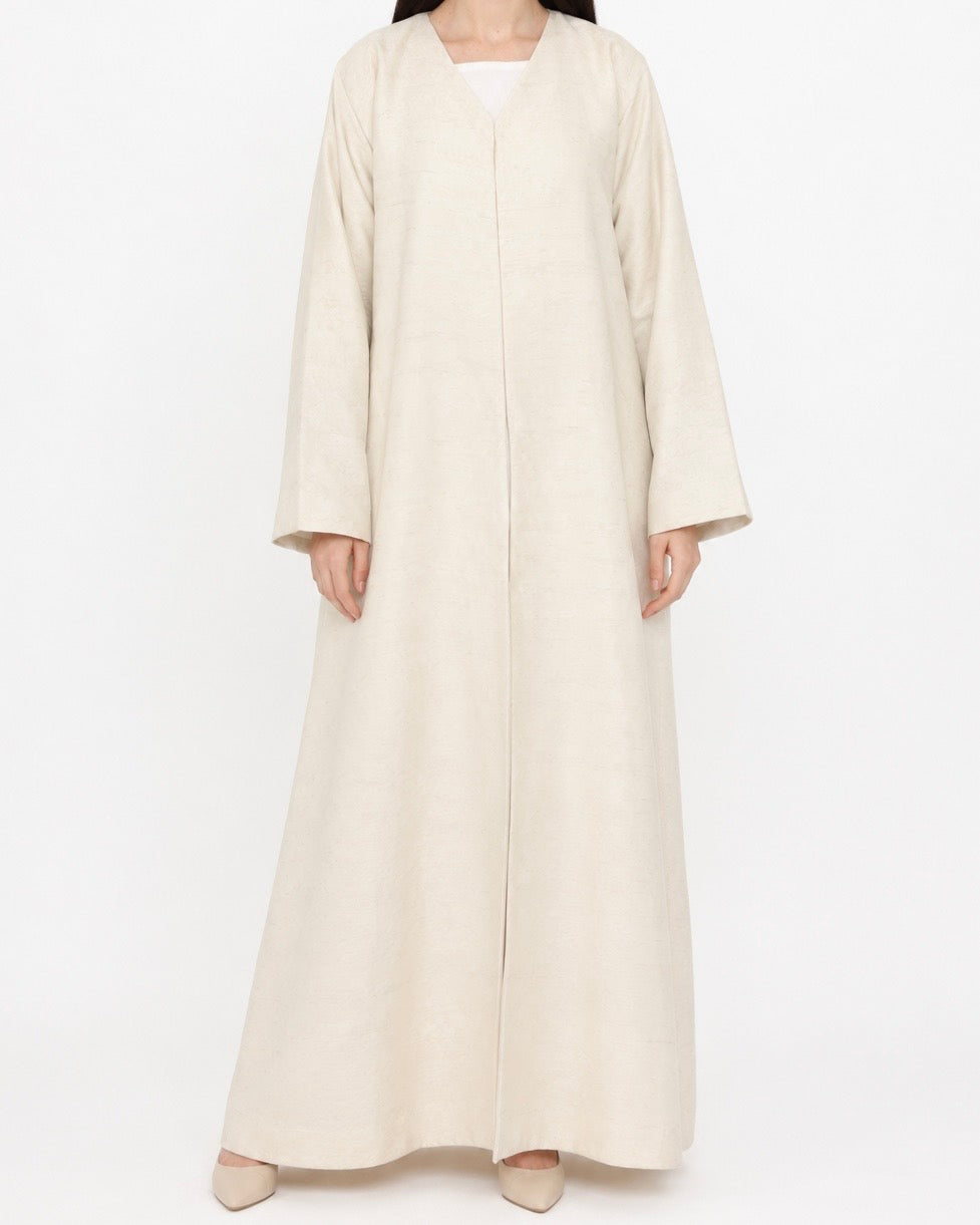 Ava – Organic Wave Soft Organza Textured Straight Cut Abaya | MANHAS