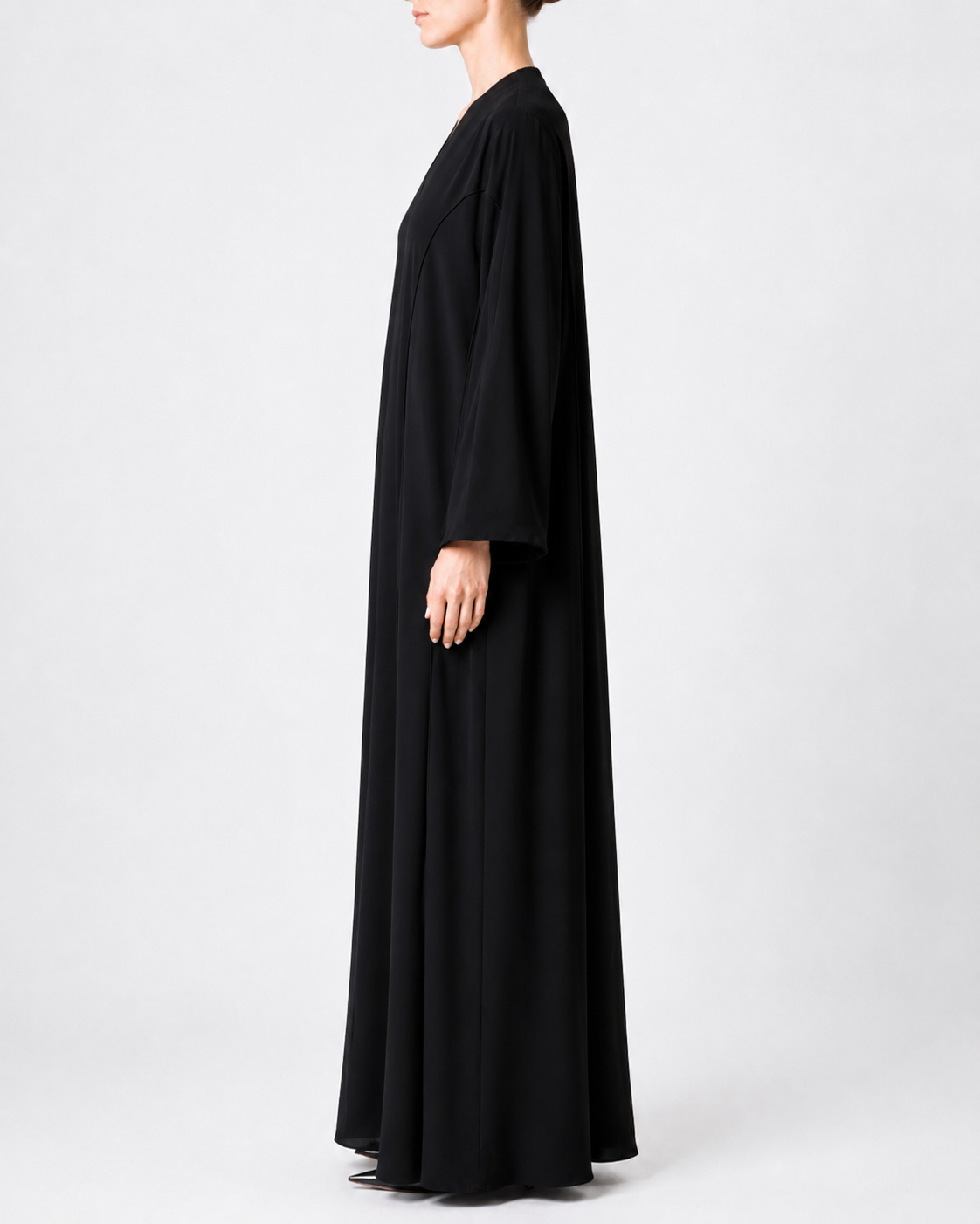 Tia – Essential Korean Nada Piping Straight Cut Abaya | MANHAS