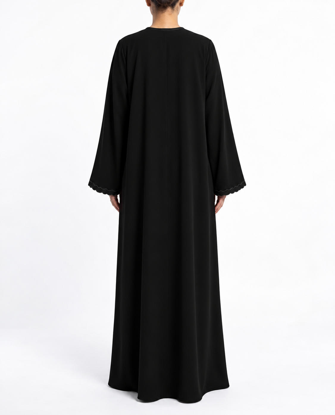 Danya – Korean Nada Scallop Embroidery Wide Sleeve Abaya | MANHAS