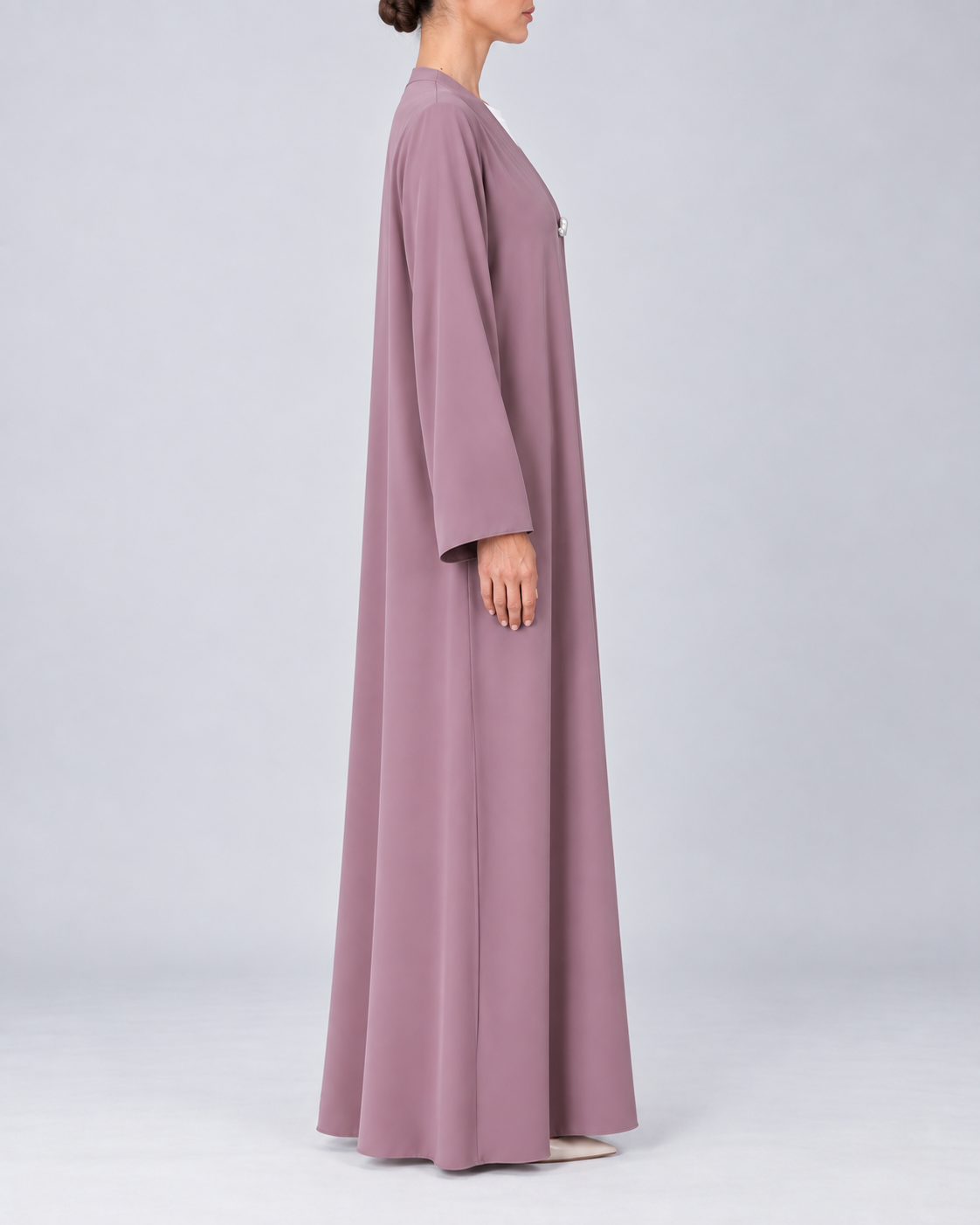 Kayan –  Pink Premium Crepe Overlap Wrap Abaya | MANHAS