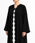 Danya – Korean Nada Scallop Embroidery Wide Sleeve Abaya | MANHAS