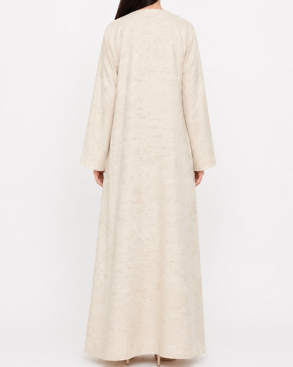 Ava – Organic Wave Soft Organza Textured Straight Cut Abaya | MANHAS