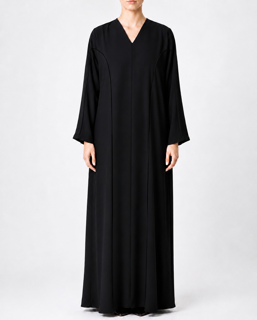 Tia – Essential Korean Nada Piping Straight Cut Abaya | MANHAS