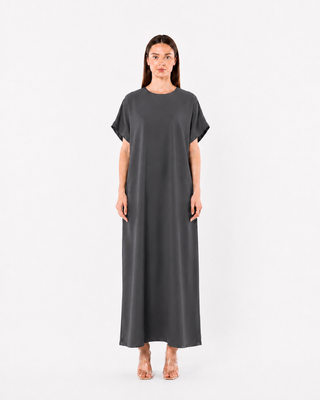 Ziva Abaya Dress – Grey Crush Marble Slip