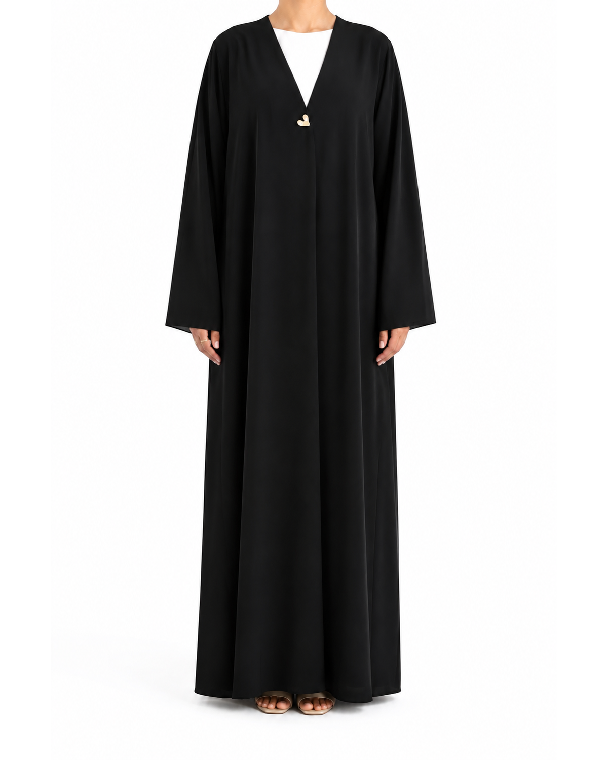 Kayan – Jet Black Premium Crepe Overlap Wrap Abaya | MANHAS
