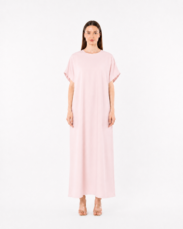 Ziva Abaya Dress – Baby Pink Crush Marble Slip