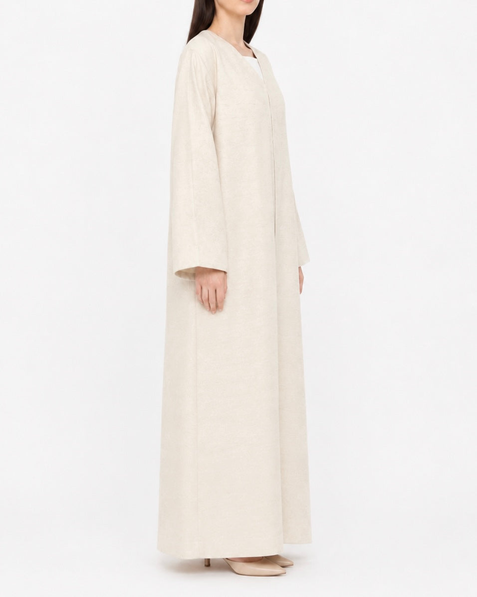 Ava – Organic Wave Soft Organza Textured Straight Cut Abaya | MANHAS