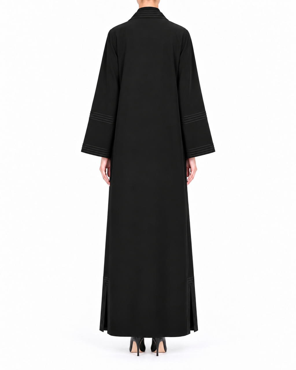 Soha – Jet Black Korean Nada Dori Highlight Straight Abaya | MANHAS