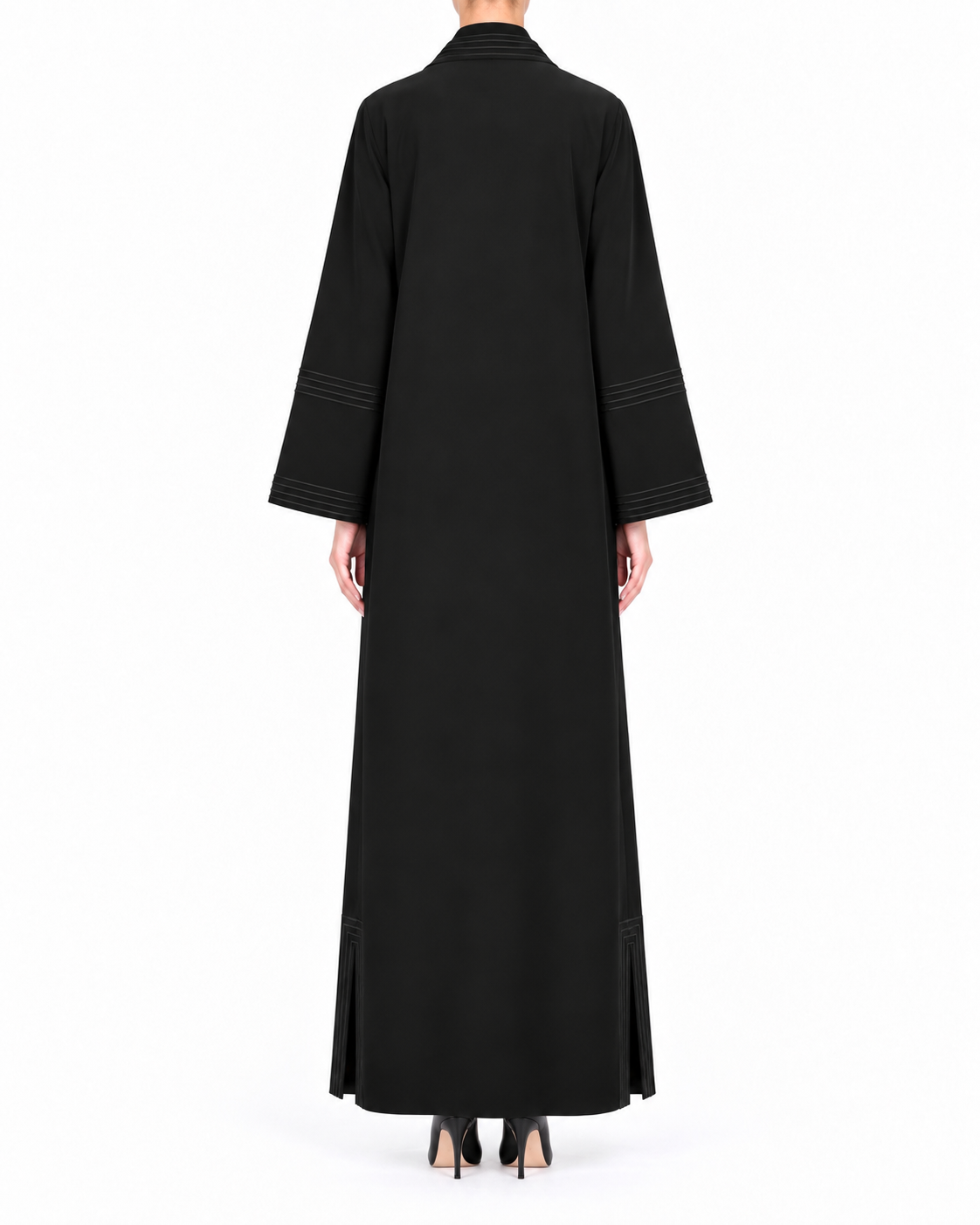 Soha – Jet Black Korean Nada Dori Highlight Straight Abaya | MANHAS