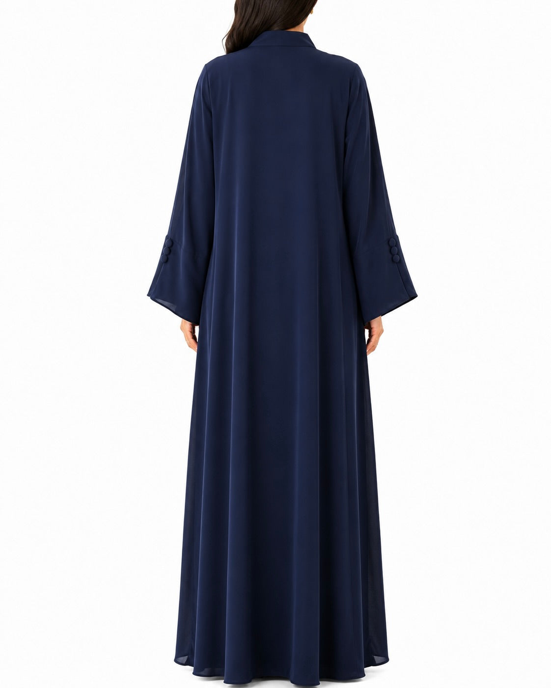 Alya – Korean Nada Three Button Sleeve Slit Abaya | MANHAS