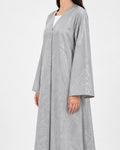 Nysa – Marble Wave Soft Organza Textured Straight Cut Abaya | MANHAS
