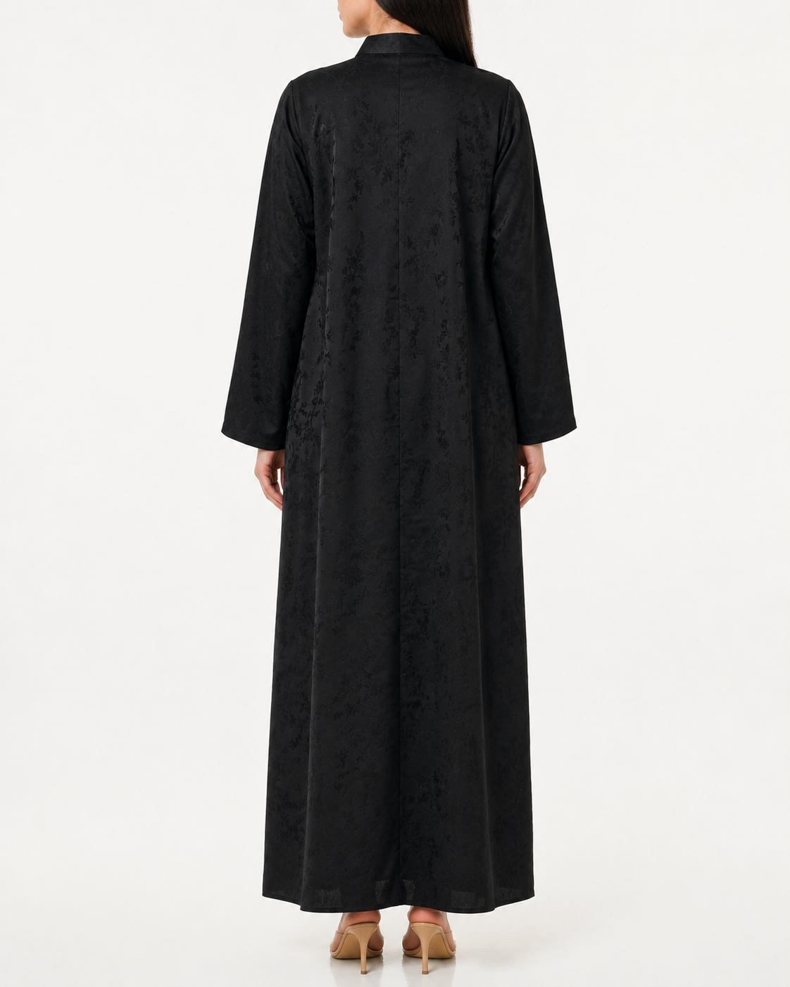 Meerah – Soft Jacquard Tonal Floral Straight Cut Abaya | MANHAS