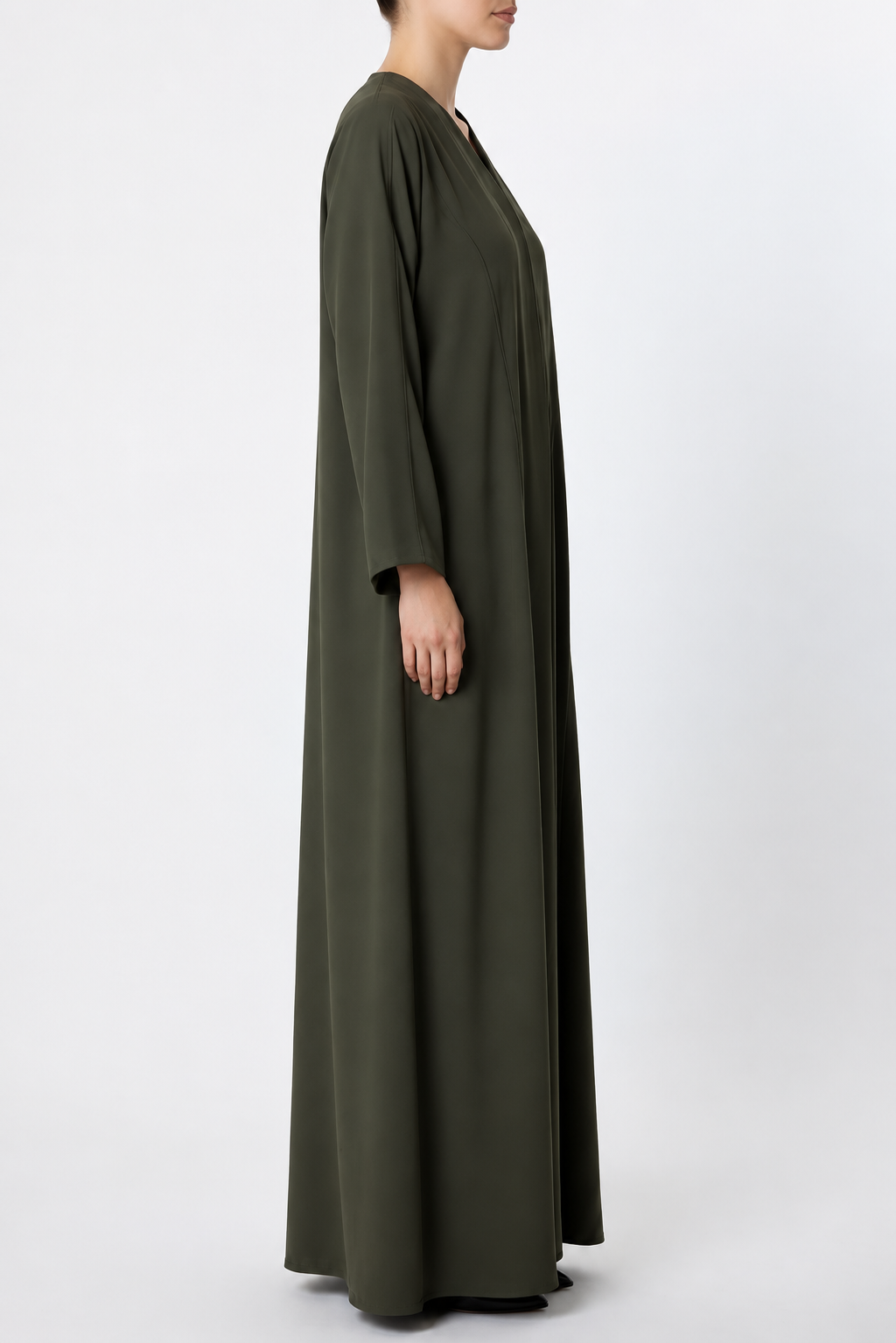 Tia – Korean Crepe Piping Straight Cut Abaya | MANHAS