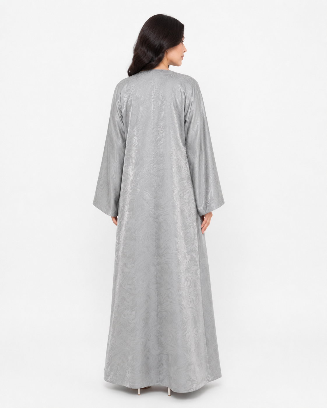 Nysa – Marble Wave Soft Organza Textured Straight Cut Abaya | MANHAS