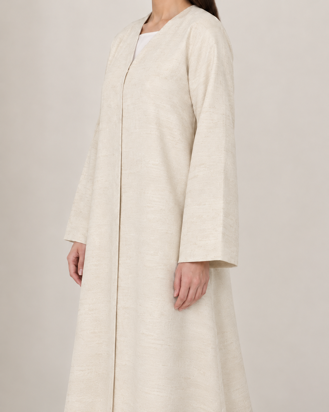 Ava – Organic Wave Soft Organza Textured Straight Cut Abaya | MANHAS